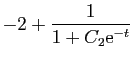 $\displaystyle \displaystyle{-2+\frac{1}{1+C_2\mathrm{e}^{-t}}}$