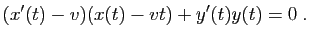 $\displaystyle (x'(t)-v)(x(t)-vt)+y'(t)y(t)=0\;.
$