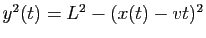 $ y^2(t)=L^2-(x(t)-vt)^2$