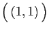 $ \big( (1,1) \big)$