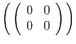 $ \left( \left(\begin{array}{cc}0&0 0&0\end{array}\right) \right)$