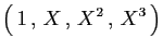 $\displaystyle \big( 1 , X , X^2 , X^3 \big)
$