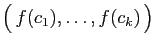 $ \big( f(c_1),\ldots,f(c_k) \big)$