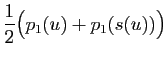 $\displaystyle \frac{1}{2}\big(p_1(u)+p_1(s(u))\big)$