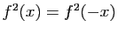 $ f^2(x)=f^2(-x)$