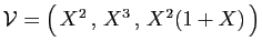 $ {\cal V}=\big( X^2 , X^3 , X^2(1+X) \big)$