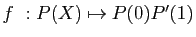 $ f&nbsp;: P(X)\mapsto P(0)P'(1)$