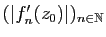 $ (\vert f'_n(z_0)\vert)_{n\in\mathbb{N}}$
