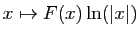 $ x\mapsto F(x) \ln(\vert x\vert)$