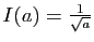 $ I(a) = \frac{1}{\sqrt{a}}$