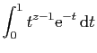 $\displaystyle \displaystyle{\int_0^1 t^{z-1}\mathrm{e}^{-t} \mathrm{d}t}$