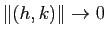 $ \Vert(h,k)\Vert\to 0$