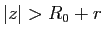 $ \vert z\vert>R_0+r$