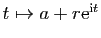 $ t\mapsto
a+r\mathrm{e}^{\mathrm{i}t}$