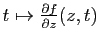 $ t\mapsto \frac{\partial
f}{\partial z}(z,t)$