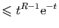 $\displaystyle \leqslant t^{R-1}\mathrm{e}^{-t}$