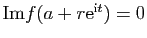 $ \mathrm{Im} f(a+r\mathrm{e}^{\mathrm{i}t})=0$