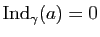 $ \mathrm{Ind}_\gamma(a)=0$