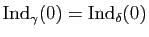 $ \mathrm{Ind}_\gamma(0)=\mathrm{Ind}_\delta(0)$