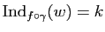 $ \mathrm{Ind}_{f\circ\gamma}(w)=k$