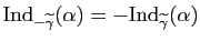 $ \mathrm{Ind}_{-\widetilde{\gamma}}(\alpha)=-\mathrm{Ind}_{\widetilde{\gamma}}(\alpha)$