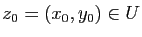 $ z_0=(x_0,y_0)\in U$