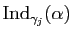 $\displaystyle \mathrm{Ind}_{\gamma_j}(\alpha)$