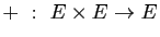 $ +&nbsp;:&nbsp;E\times E\to E$