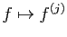 $ f\mapsto f^{(j)}$