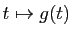 $ t\mapsto g(t)$