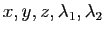 $ x,y,z,\lambda_1,\lambda_2$