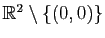 $ \mathbb{R}^2\setminus \{(0,0)\}$