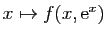 $ x\mapsto f(x,\mathrm{e}^x)$
