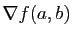 $ \nabla f(a,b)$