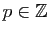 $ p\in\mathbb{Z}$