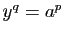 $ y^q=a^p$