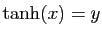 $ \tanh(x)=y$