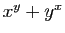 $ x^y+y^x$