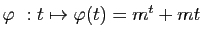 $ \varphi&nbsp;: t\mapsto \varphi(t)=m^t+mt$