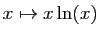 $ x\mapsto x\ln(x)$