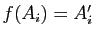 $ f(A_i)=A'_i$