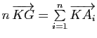 $ n \overrightarrow{KG}=\sum\limits_{i=1}^n \overrightarrow{KA_i}$