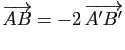 $ \overrightarrow{AB}=-2   \overrightarrow{A'B'}$