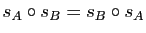 $ s_A\circ s_B=s_B \circ s_A$