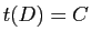 $ t(D)=C$