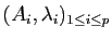 $ (A_i,\lambda_i)_{1\leq i \leq p}$