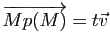 $ \overrightarrow{Mp(M)}=t\v$