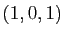 $ (1,0,1)$