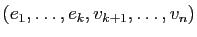 $ (e_1,\dots,e_k,v_{k+1},\dots,v_n)$