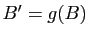 $ B'=g(B)$